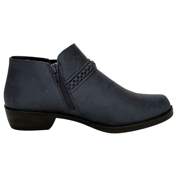 Easy Street Jalia Navy Faux Leather Womens Shooties Size 8W - Picture 5 of 12